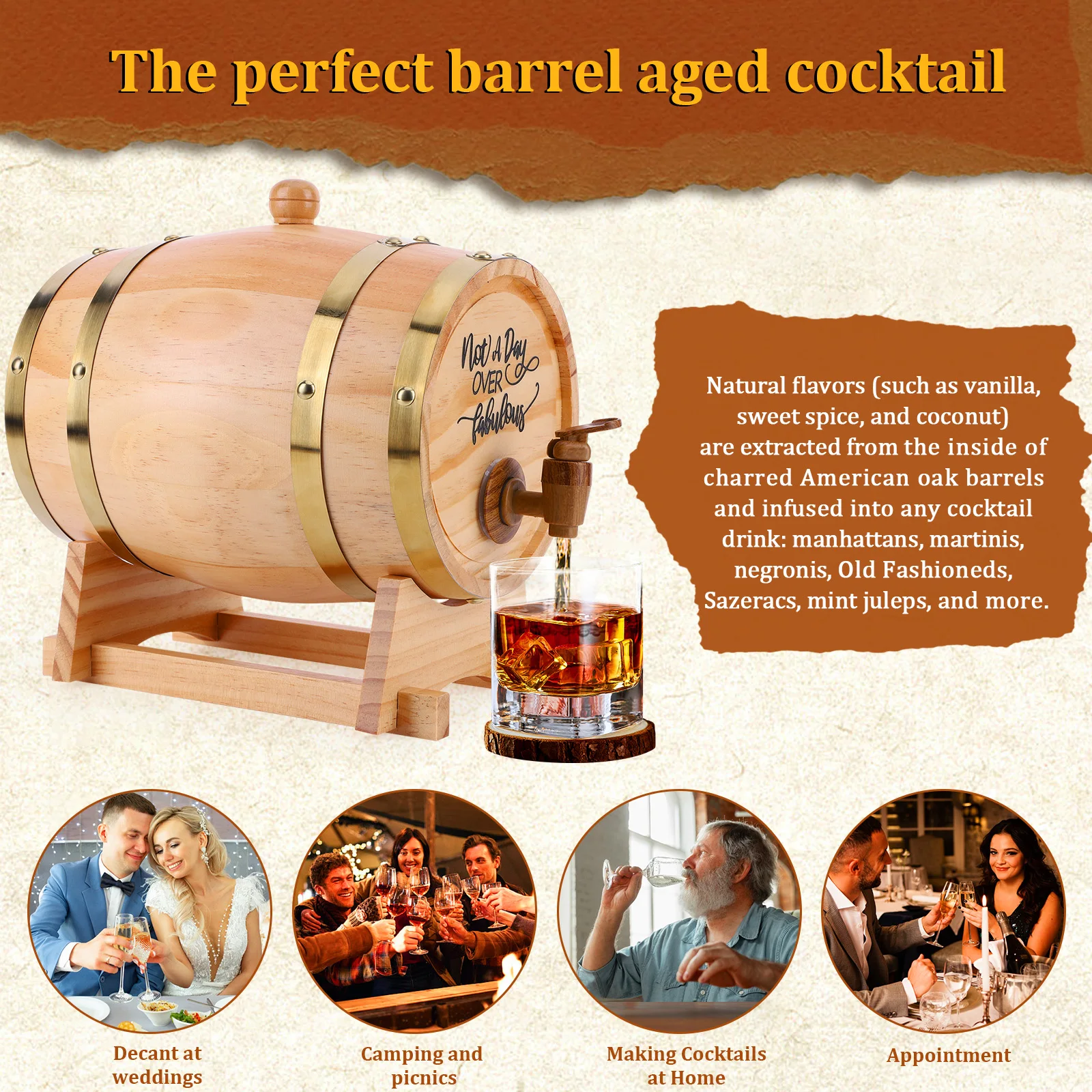 3L برميل ويسكي خشبي مع حامل بر - مراجعة Wine With Beer Cocktail وسعره